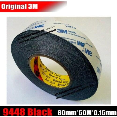 80mm*50M*0.15mm) 8cm 3M Double Sided Adhesive Tape 9448 Black Phone Tablet MP5 Pad Screen Panel Glass Assemble, Windows Bond