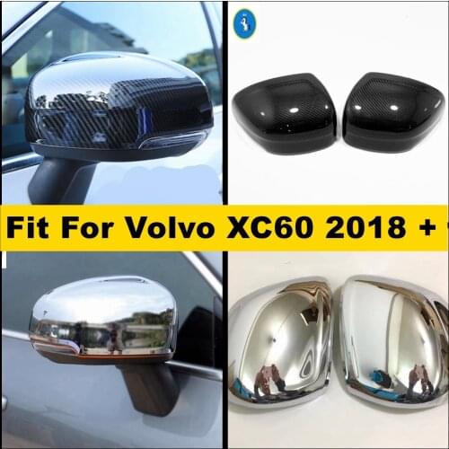 Accessories Side Door Wing Rearview Mirror Decoration Case Cover Trim Fit For Volvo XC60 2018 - 2021 ABS Chrome / Carbon Fiber