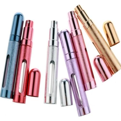 1000pcs/lot 12ML Aluminum Refillable Bottle Atomizer Perfume bottles open window style spray bottle with retail box