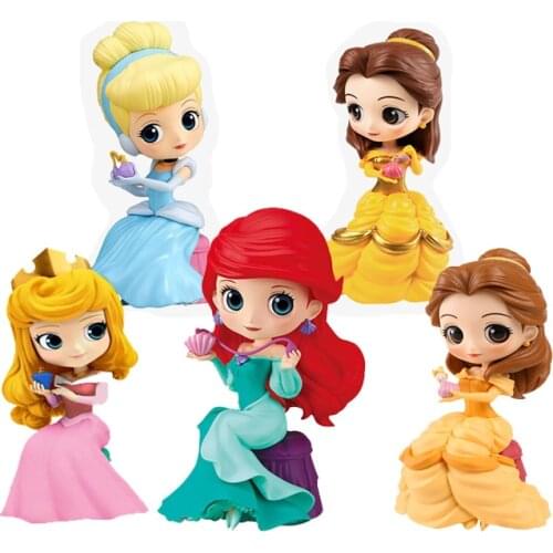 Bandai Cute Perfume Magic Anime Figures Princess Ariel Aurora Cinderella Belle Action Figure Model Toys Kawaii Gifts For Girls