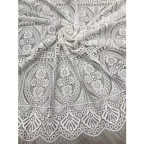 White heart high-end embroidery water-soluble lace fabric for dress bazin riche getzner telas tissu tissus material HF216-7