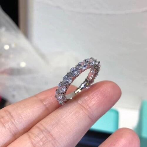 Brand Real 925 Sterling Silver ring Round 4mm Lab Diamond Cz Engagement wedding band rings For women men Party Jewelry