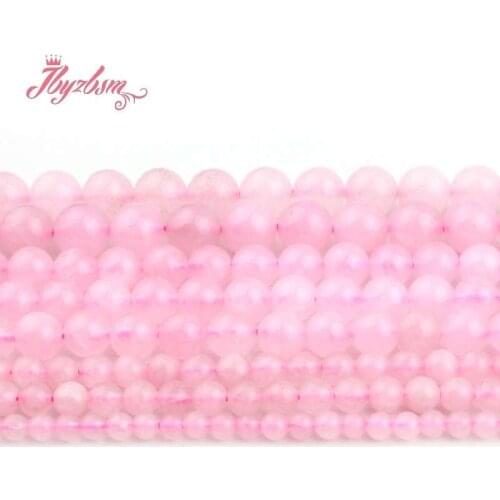Round Rose Jades Beads Ball Smooth Loose 6/8/10/12MM Stone Beads For DIY Necklace Bracelets Earring Jewelry Making Strand 15"