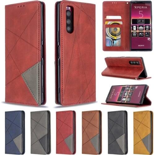 Case For Sony Xperia 5 J8210 J8270 J9210 Cover luxury Smart magnet Flip PU leather wallet soft case Coque For Sony Xperia 8 case