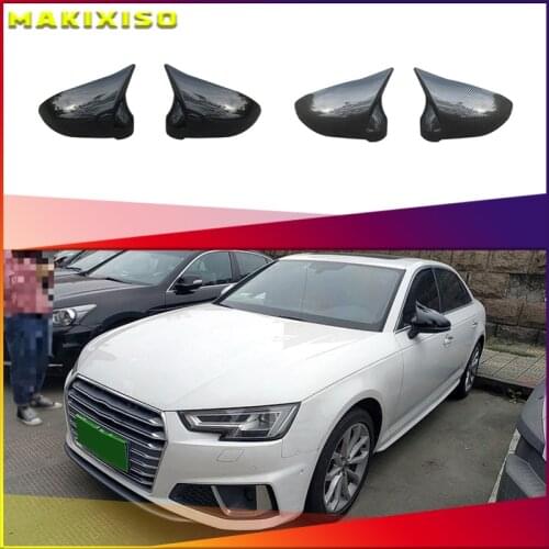 Black Side Wing Mirror Caps For Audi A4 A5 B9 2017 2018 2019 S4 S5 RS5 allroad Quattro replace Covers (Glossy Pearl Black)