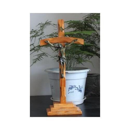 Catholic handicraft wood curved cross decoration, religious supplies, church supplies, church membership gifts