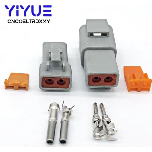 Deutsch DTP 2 Pin Gray Male Female Waterproof Electrical Auto Connectors Plug DTP06-2S DTP04-2P