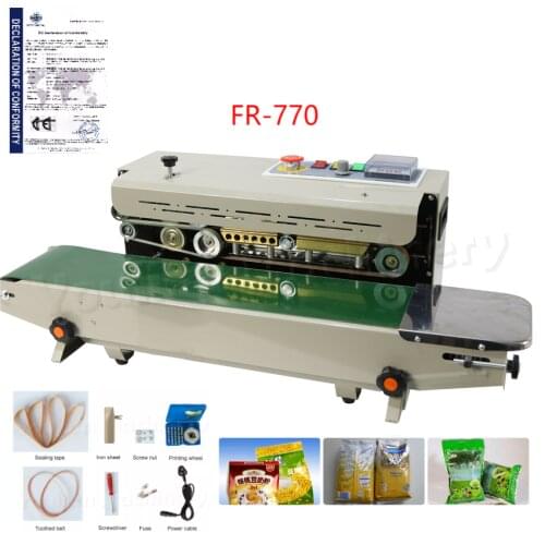 FR-770V Brand New Continuous Band Sealer for Plastic Bags Film Sealing Heat Continuous Food Sealer