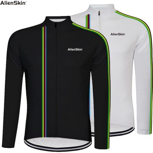 Alienskin black and white Long Sleeve Pro Cycling Jerseys Mtb Road Clothing Bicycle Maillot Ciclismo Sportwear Bike Shirts 6576