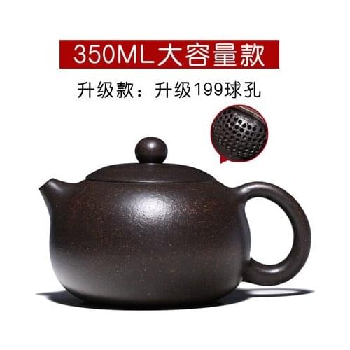 Hot sale New arrival Yixing Zisha handmade pure ore all famous Purple teapot tea set black gold hole gongfu teapot
