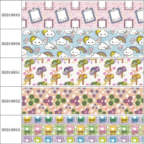 HSDRibbon free shipping 3" 75mm heat transfer printed hsd-design series Grosgrain Ribbon 50Yards/Roll