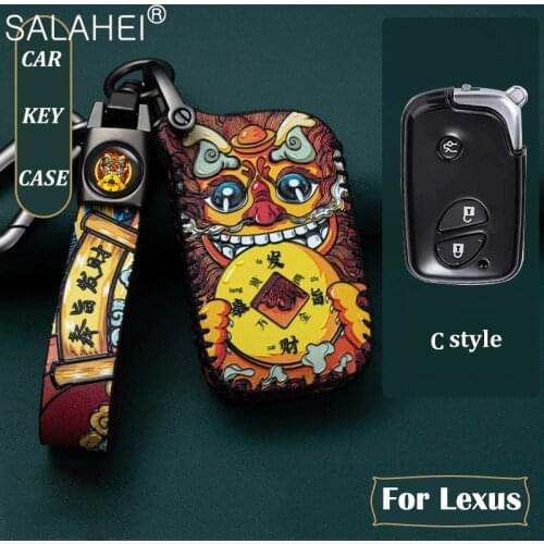 Leather Car Key Case Cover For Lexus CT200H GX400 GX460 IS250 IS300C RX270 ES240 ES350 LS460 GS300 450h 460h Interior Accessorie