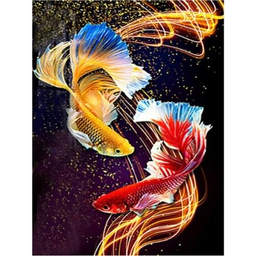 Colorful Rich Fish 5D Diy Diamond Painting Full Round Square Fish Art Kit Embroidery Mosaic Animal Wedding DecorationsZP-4110