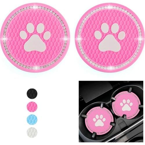 Hot New 4 Pieces High Quality Flexible Car Cup Mat Cat Paw Auto Water Cup Slot Non-Slip Mat Pad Accessories Interior Decoration