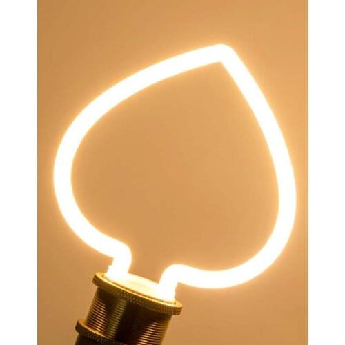 10pcs Heart shape linear light base E27 100V 240V Wide voltage LED plastic flexible line bulb 2700k Christmas decoration