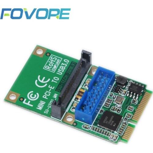 Mini PCI-E USB Card MINI PCI-Express to USB3.0 Adapter 19Pin Header to USB3.0 5Gb SATA Power Half High Full High Suitable for PC