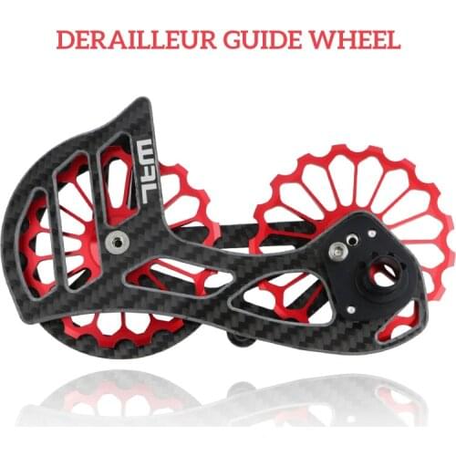 Road Bike Carbon Fiber Guide Wheel Rear Derailleur 17T fOR Shimano 5800 6800 7000 8000 9000 Bicycle Accessories
