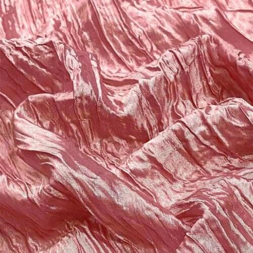 NW52 Summer Pink Pleated Gauze Hard Mesh Fabric/Fashion Gauze Clothe/Modelling DIY Materials/Designer Clothes Fabric