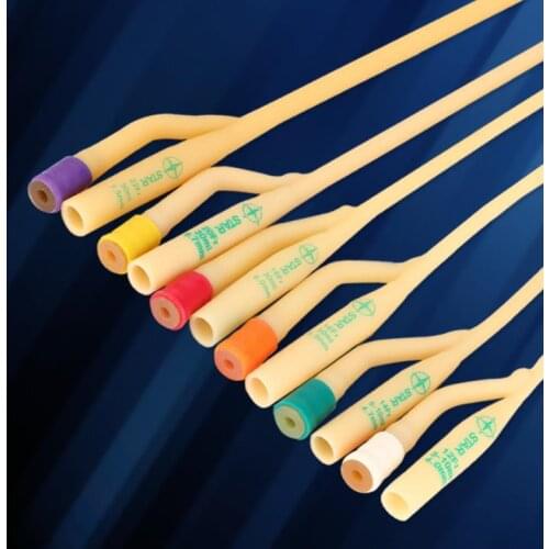 2 pieces of disposable sterile male female medical latex catheters type three cavity free shipping