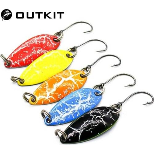 OUTKIT 5pcs Mix Color 3.2cm 3g Fishing Spoon Lure Swim Bait Isca Artificial Trout Lure Pesca Fishing Tackle Leurre Truite Spoons