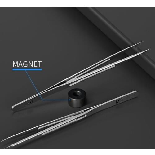 MaAnt 2D/3D Tweezers High Precision Sharp Flying Line Super Hard Tweezer for Planting Tin IC Chip Non-magnetic Repair Forceps