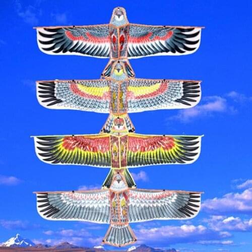 1.1M Flat Eagle Kite With 30 Meter Kite Line Children Flying Bird Kites Windsock Outdoor Toys For Kids Gift Garden Cloth Toy