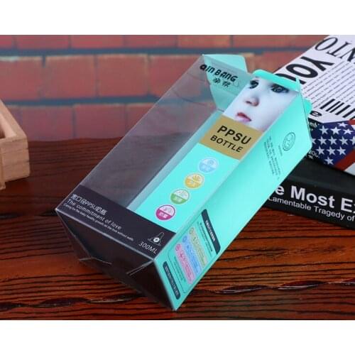 Full Colors Printing electronic products clear plastic packing box, Custom Auto Lock Bottom Clear PET Food Safe Box ---PX20047