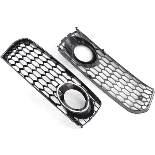 For 2008-2012 AUDI A5 S-Line HONEYCOMB Front BUMPER FOG LIGHT GRILLE COVER CHROME