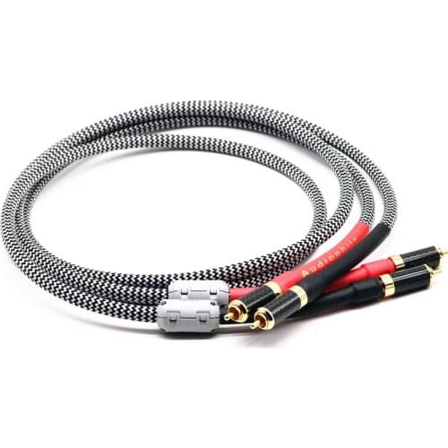 QED Signature OFC Silver-Plated Audio RCA Interconnect Cable with Gold Plated Carbon Fiber RCA Connector