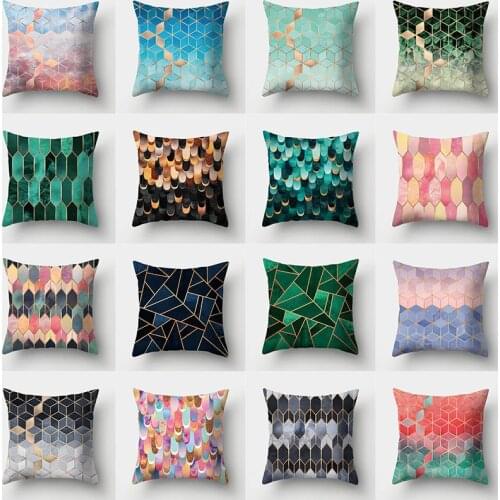 Colorful Geometric Cushion cover45x45 Pillowcover Polyester Sofa Cushions Decorative Throw Pillows Cover Home Decor Pillow Cases