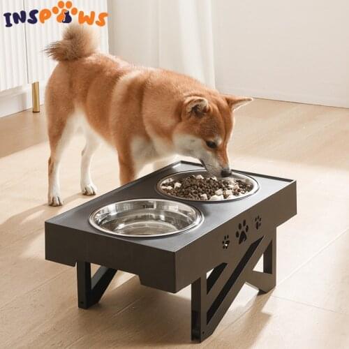Elevated Adjustable Dog Bowl Stainless Steel Large Food Water Bowls Feeders with Stand Feeding Double Bowls Lift Tabel for Pet