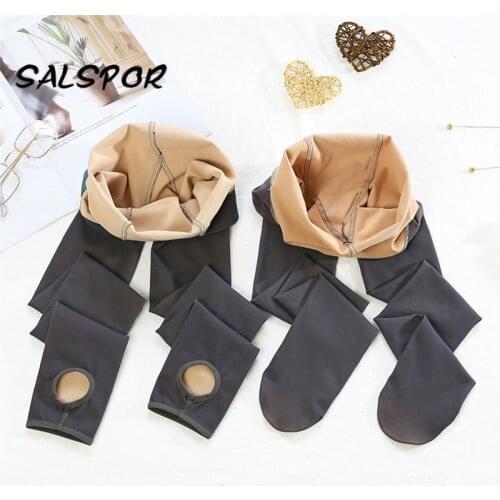 SALSPOR Seamless Winter Women Velvet Leggings Keep Warm Pants High Waist Shaping 2 Style Thick Girls Sexy Legging Slimming Soft