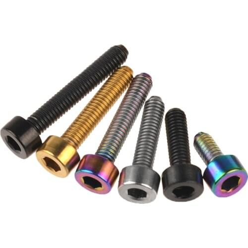 20 Pcs Titanium Bolts M3 x 6 8 10 12 15 18mm DIN912 Allen Key Stigma Head Screws for Bike Bicycle Ti Fastener