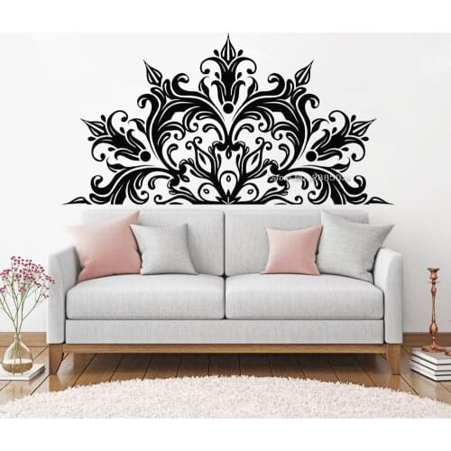 New Arrival Half Mandala Wall Decal Art Headboard Zen Decor Lotus Flower Mandala Decals Vinyl Bedroom Yoga Sticker Murals LC1307