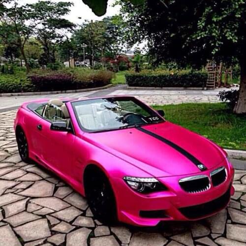 TSAUTOP 1.52x18m air free bubbles rose red matte chrome vinyl film satin chrome ice car wraps for car wholebody CM-012E