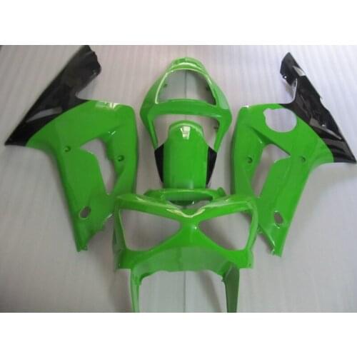 High quality ABS Fairing kit for Kawasaki OEM injection NINJA ZX 6R 2003 2004 zx6r 03 04 black green fairings set PS45
