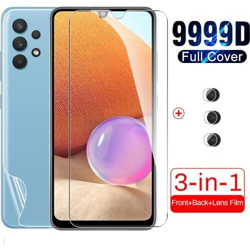 For samsung galaxy a32 a 32 camera lens protect film screen protector glas back hydrogel film sansung a32 glass tempered glasses