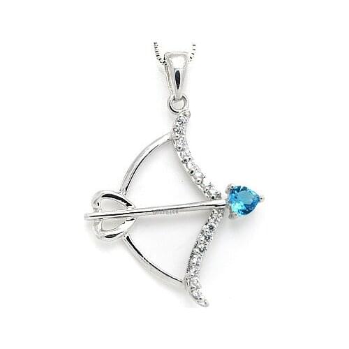 CoLife Jewelry Silver Cupids Arrow Pendant 4mm Natural Topaz Pendant Solid 925 Silver Topaz Necklace Pendant
