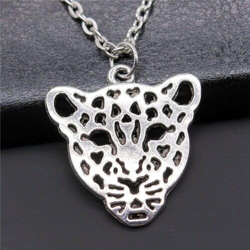 Fashion 2 Colors 28x26mm Leopard Head Charms Pendant NecklaceFor Women Jewelry Gift Dropshipping Products
