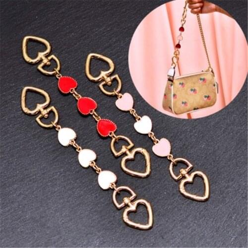 1pc Heart Shape Bag Chain Strap Extender Bag Charms For Diy Women Girls Purse Handbag Crossbag Shoulder Strap Accessories