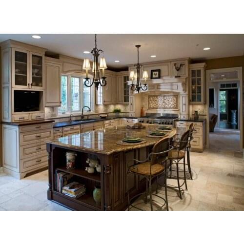 2020 traditional solid wood kitchen furnitures solid timber kitchen cabinets TK225