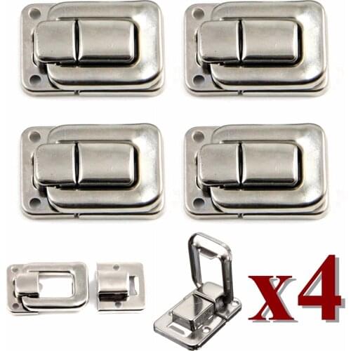 4x Fastener Toggle Lock Latch Catch 37mm x 25mm For Suitcase Case Boxes Chests Trunk Nickelage