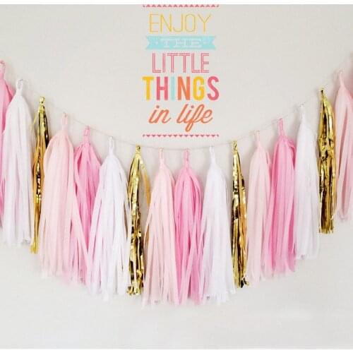 5Pcs Tissue Paper Tassel Garland DIY for Wedding Kids Birthday Party Christmas Ballroom Decorations Baby Shower DIY Decorations