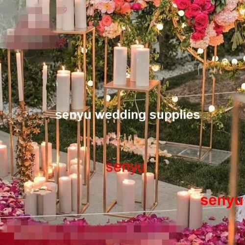 6pcs )40cm/120cm )Gold Metal Candle Holders Wedding Decoration candelabra Party Home Decor Candlestick senyu0518