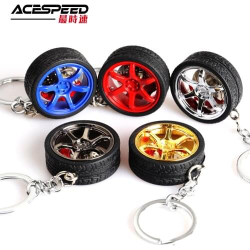 RIM wheel keychain Car wheel Nos Turbo keychain key ring metal with Aluminum Brake discs Keyfob for TE37 TOYOTA style