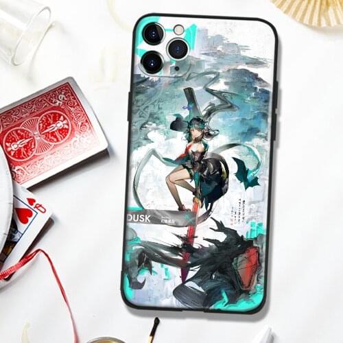 Dusk Arknights Soft Silicone Tempered Glass Phone Case Cover Shell For iPhone SE 6 6s 7 8 Plus X XR XS 11 12 Mini Pro Max