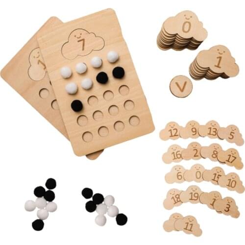 1-20 Number Boards Montessori Counting Sorting Toy Wooden Matching Toy For Preschool School Kids Fine Motor Math Educational Toy