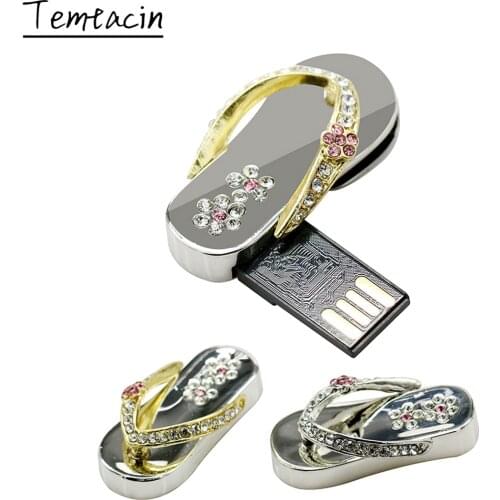 Pen Drive Flip Flops Shoes USB Flash Drive 256GB 128GB 64GB 32GB 16GB 8GB Slipper USB 2.0 Flash Memory Stick Crystal Pendrive