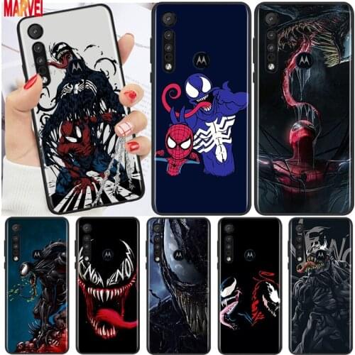 Cool Marvel Venom For Motorola G9 G8 G Edge One E7 E6 Power Lite Marco Hyper Fusion Plus Play Black Phone Case Cover