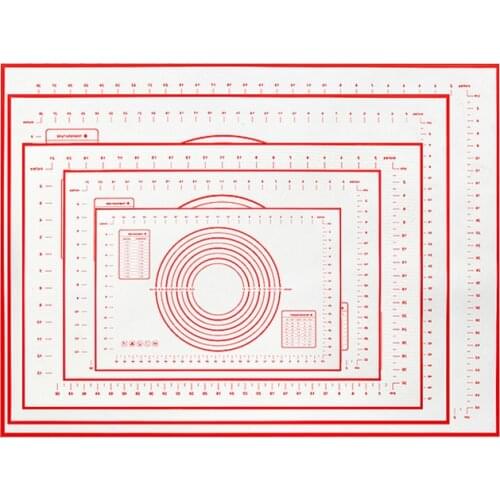 60/80cm Silicone Mat with Scale Dough Kneading Mat Non Stick Baking Sheet Pad for Biscuits Dessert Baking Decorating Tool